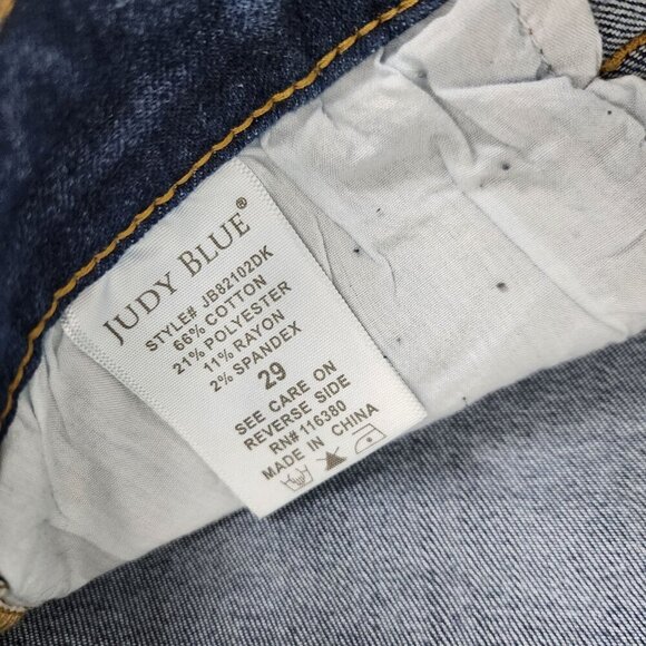 Judy Blue Relaxed Fit Angie Straight Leg Distressed Jeans Women's Size 29 Blue D - Picture 7 of 9
